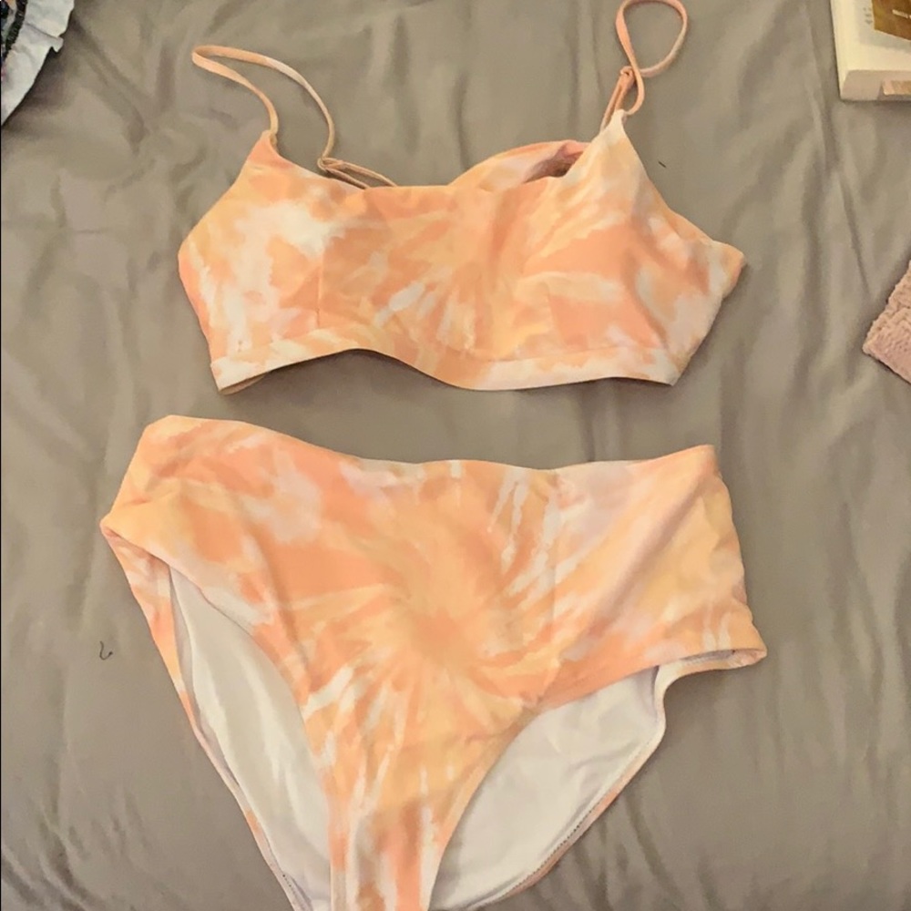 Orange tie dye bikini